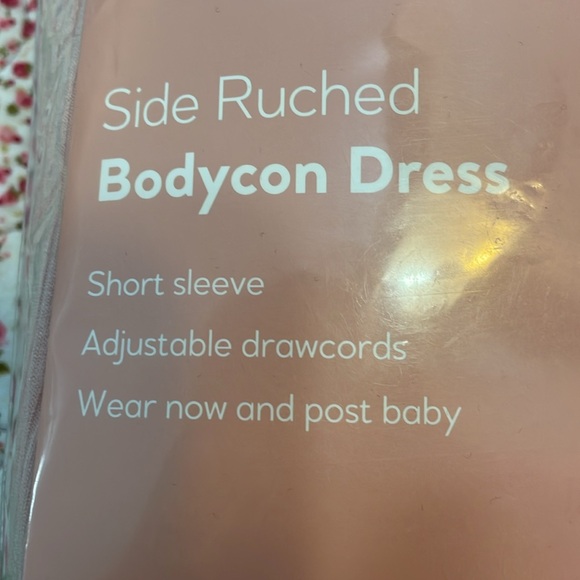 Destination Maternity Women's Ruched Bodycon Dress Rose Smoke Size XXL NWT - Picture 3 of 6